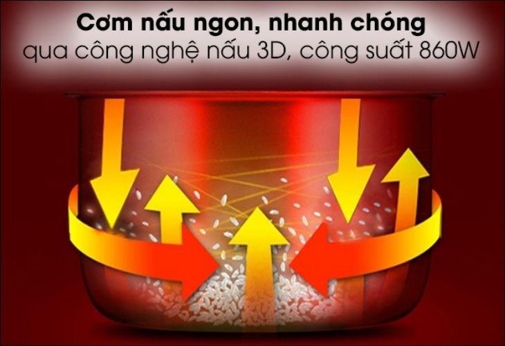 Nồi cơm điện tử Sunhouse mama 1.8 lít SHD8903 công nghệ 3D nấu cơm ngon nhanh