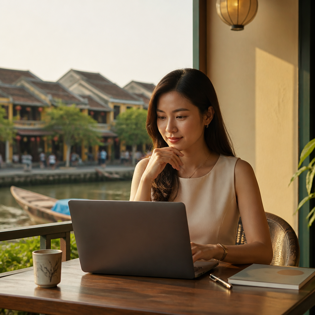 Người phụ nữ đưa ra quyết định sáng suốt dựa trên thông tin tìm được