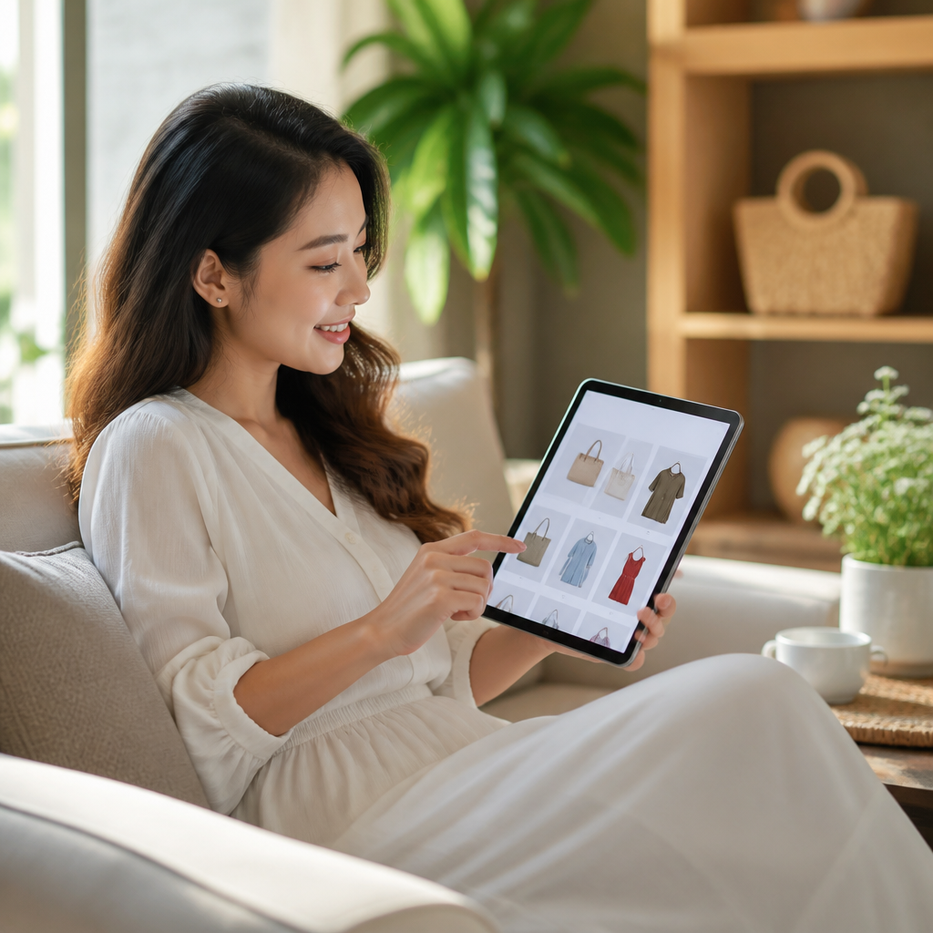 Hành Trình Tìm Kiếm Sản Phẩm Hoàn Hảo: Kinh Nghiệm Khám Phá Danh Mục Tại MuaBanOnline 4 Một chiếc áo sơ mi trắng thanh lịch dành cho nữ và một lọ men vi sinh, tượng trưng cho sản phẩm chất lượng cao