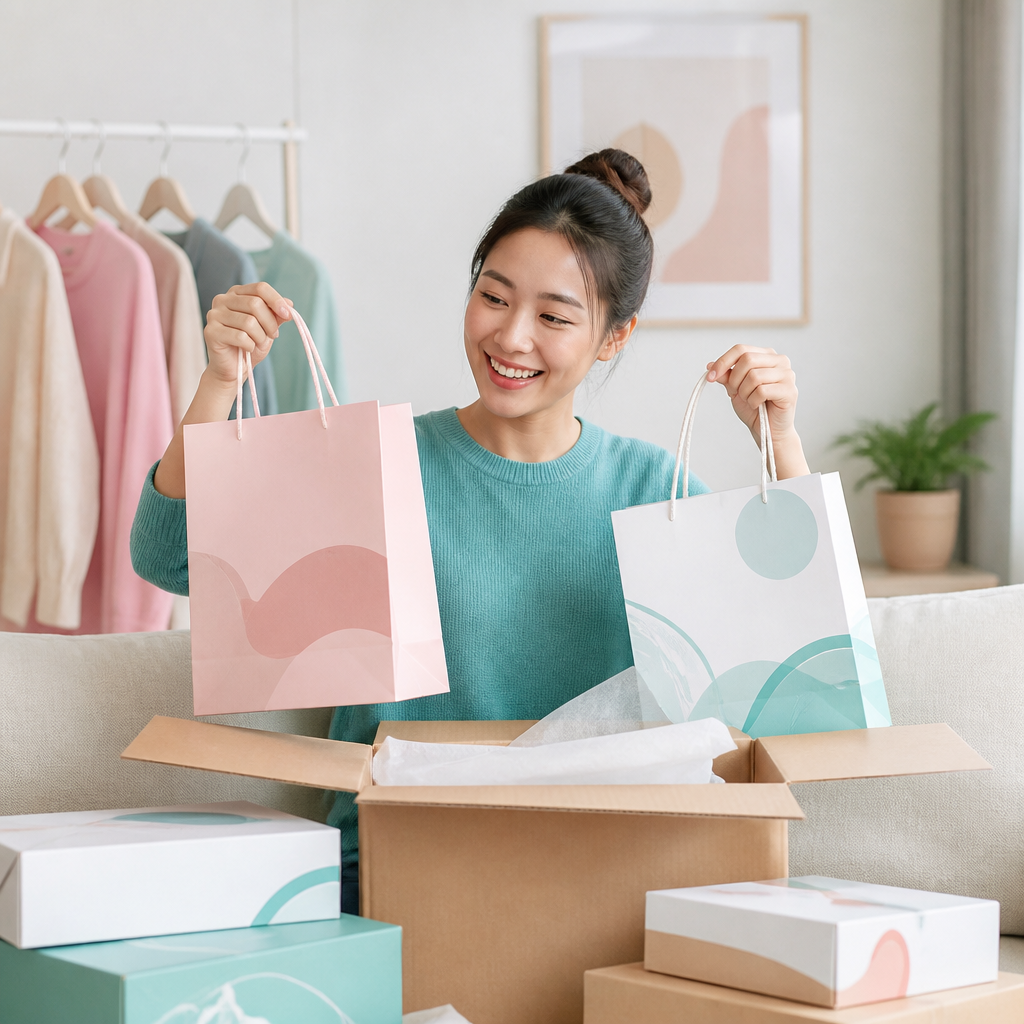 Hành Trình Tìm Kiếm Sản Phẩm Hoàn Hảo: Kinh Nghiệm Khám Phá Danh Mục Tại MuaBanOnline 5 Người phụ nữ vui vẻ với các túi đồ mua sắm trực tuyến, biểu tượng của trải nghiệm mua sắm thành công