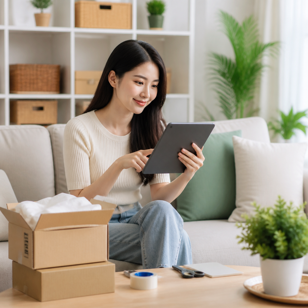 Mua Sắm Online Thông Minh: Bí Quyết Tối Ưu Chi Phí Và Tiết Kiệm Ngân Sách 4 Khách hàng đang kiểm tra chính sách đổi trả hàng trên website muabanonline